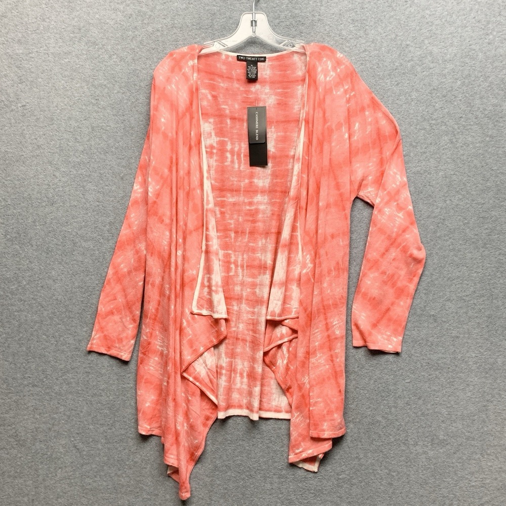 Two Twenty Five Cashmere Blend Waterfall Cardigan Size XL‎ Petal Pink Shibori